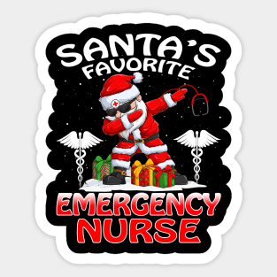 Santas Favorite Emergency Nurse Christmas T Shirt Sticker